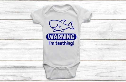 Warning I'm teething shark onesie!