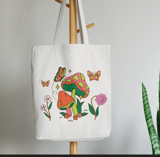 Butterfly Mushroom Canvas bag