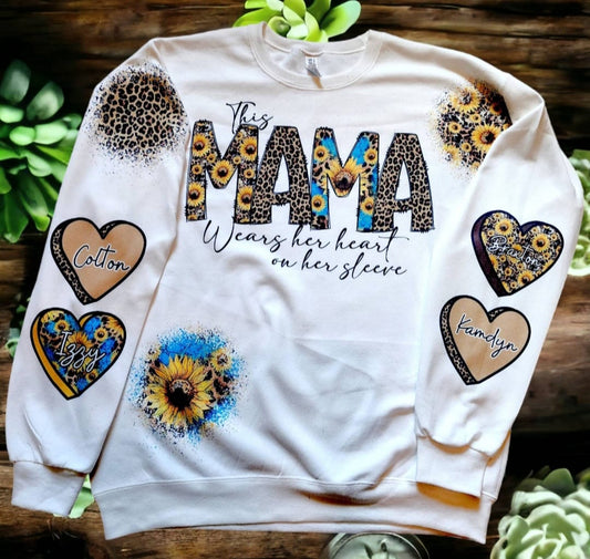 Custom Mama Sunflower Crewneck