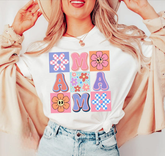 Retro Mama Flower Tee