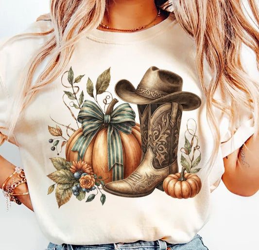 Western Fall Tee, Crewneck, or long sleeve