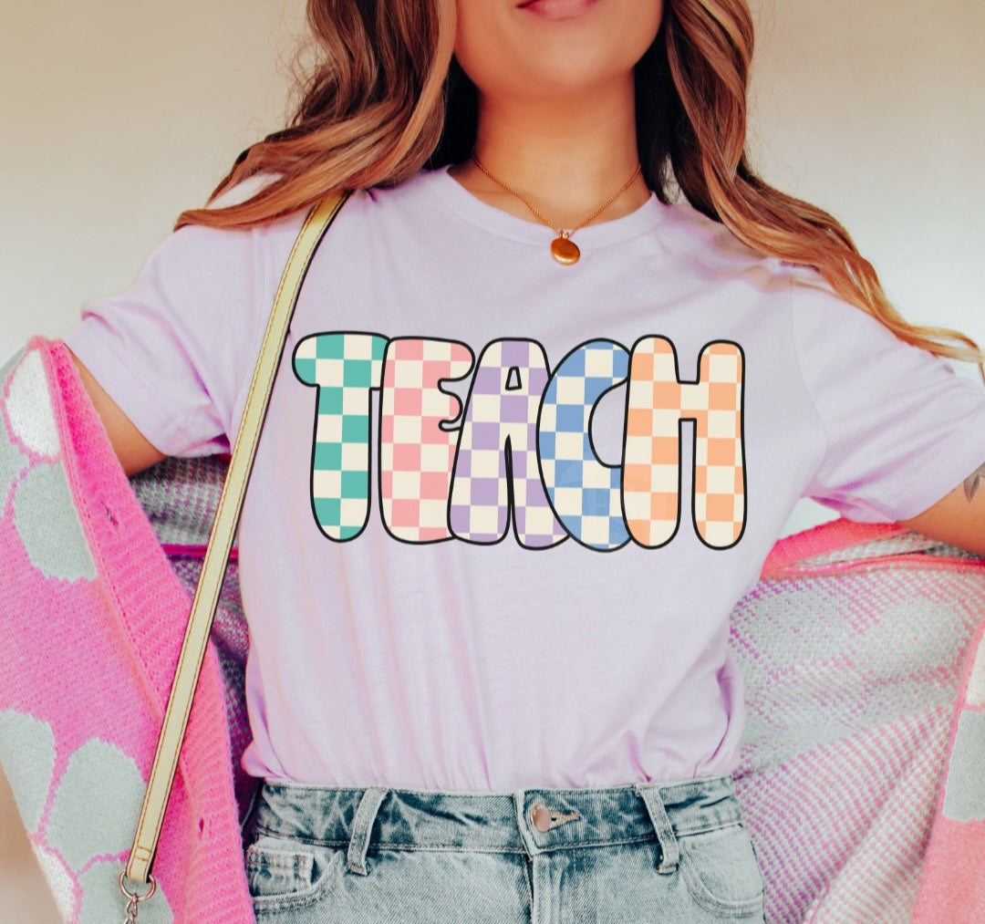 Checkered Teach Tee