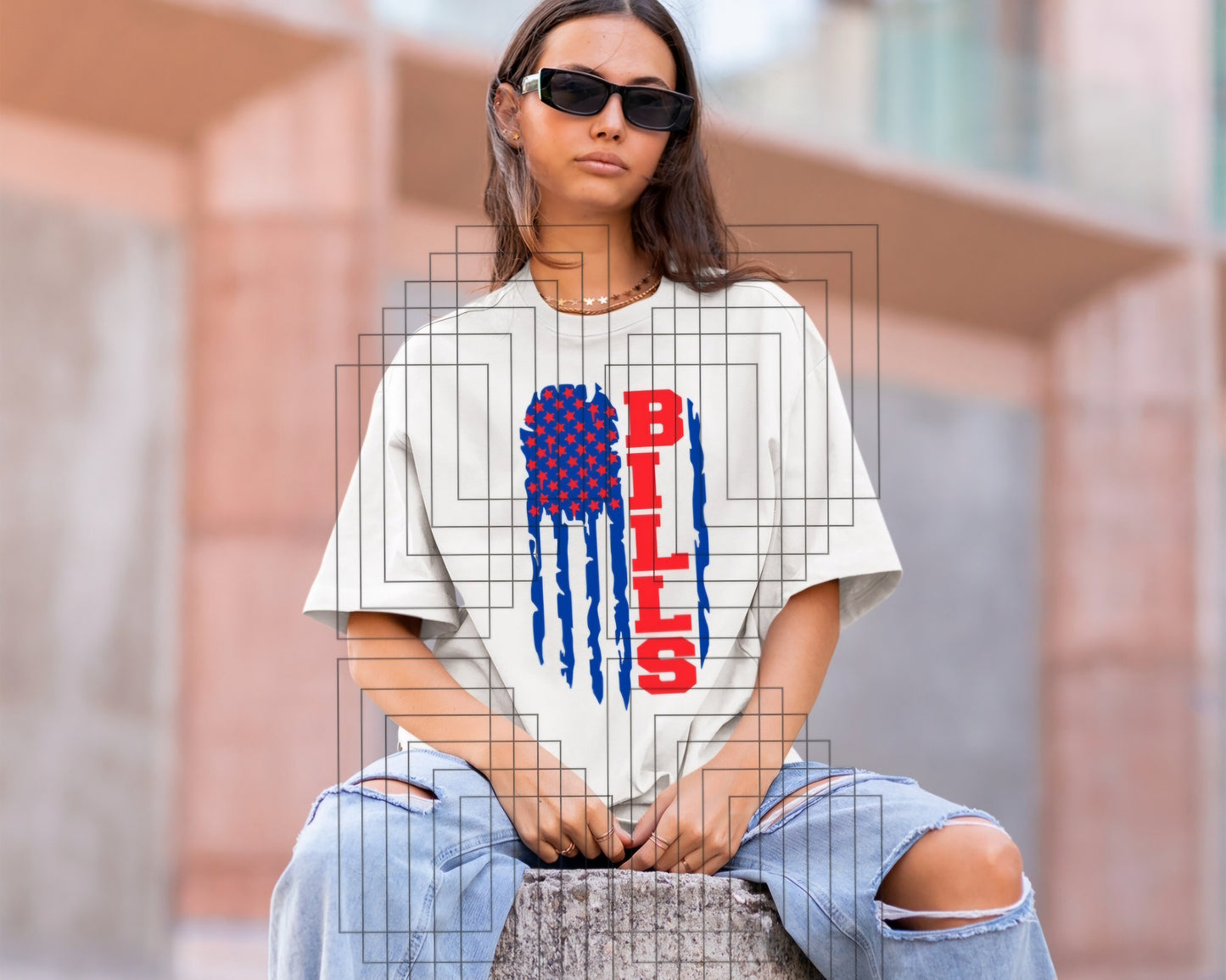 Buffalo Bills Distressed American Flag