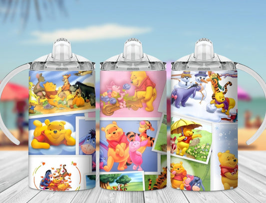 Winnie The Pooh photo collage sippy/Tumbler