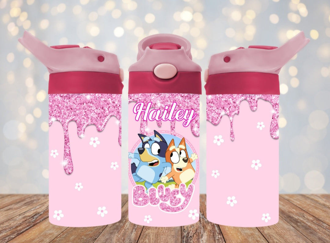 Pink Bluey Customized Tumbler