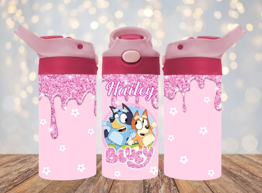 Pink Bluey Customized Tumbler